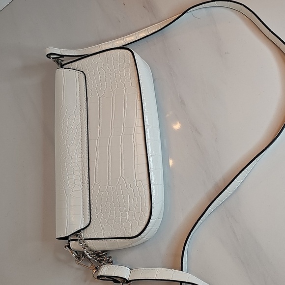 Ardene White Crocodile-Embossed Crossbody Bag - Picture 3 of 6